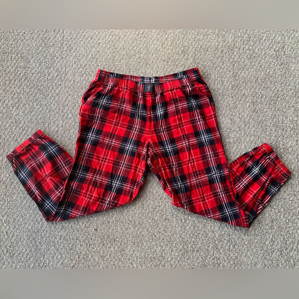 Victoria's Secret Red and Black Plaid Lounge Pants
